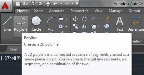 2. Select Polyline from the