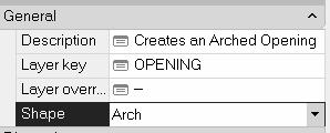 Change the Description to Creates an arched opening object.