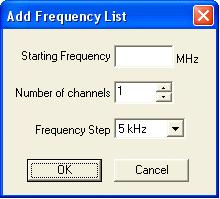 Easy Editing in the Grid 47 Enter Starting Frequency: The value of the first frequency of the list to be entered. Any allowable frequency of the radio being programmed.