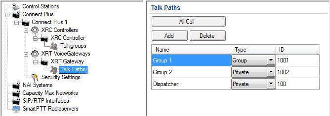 The next step is to add talk paths. They are necessary for voice communication. For each talkgroup or/and dispatcher add a talk path. This can be done in the Talk Paths window.