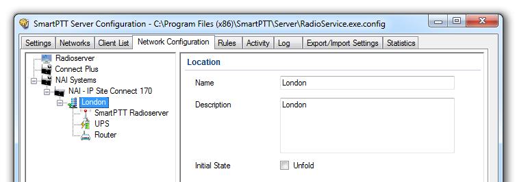 Adding Location If there are many repeaters and devices, they can be grouped by location. In LCP systems a location represents a site (you can define Site ID).