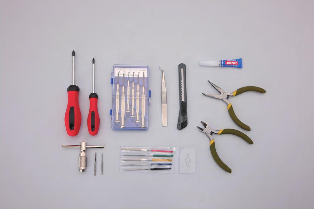 Tools Your CB750 model is designed to be assembled using tweezers, Phillips screwdrivers and pliers.