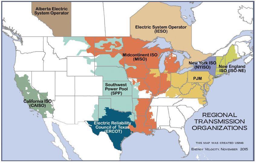 The Nine North American Regions with Restructured Centrally-Managed Wholesale