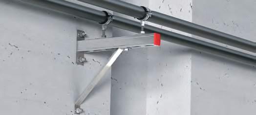 Channel Systems Angle brace MM-AB Constructing wall brackets with various cantilever lengths Support for all MM system brackets fastened on walls Allows easy customization