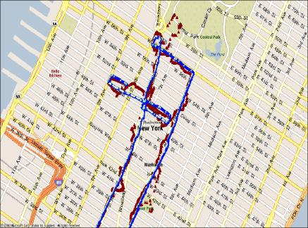 Typical accuracy is 40 meters. Figure 11, I 2 NS and Pure GPS Performance in Manhattan The system has undergone extensive testing in New York City.