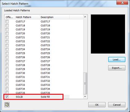 click on Other 4. In the following Select Hatch Pattern dialog click on Load 5.