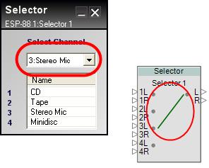61 - Rename inputs Note that as you select different channels, the selector bar on