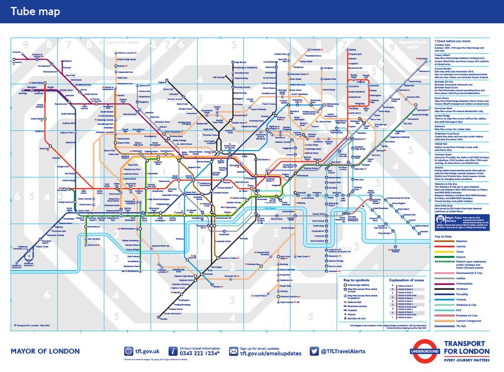 Familiar London Tube Map