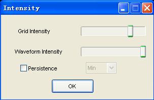 Click Display->Intensity In main menu. The following figure shows the intensity dialog.