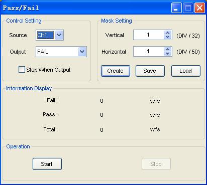4.2 Pass/Fail Test The Pass/Fail function monitors