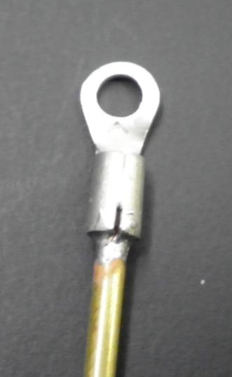Note: it may be necessary to slightly flare open the terminal shank with needle nose pliers to fit the tubing.