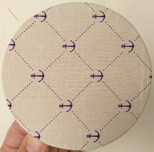 fabric in half and cut out a circle about 1 bigger