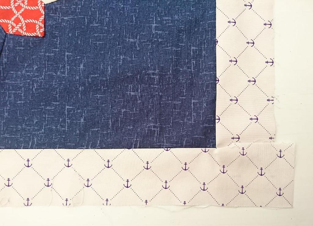 (top and bottom of quilt), using ¼ seam allowance.