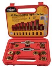Sockets, taps & torque wrench Rolson Tap & Die 20 pc Set Metric Manufactured from heat treated alloy steel.