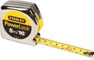 000 Stanley Measuring Tape Metal case, Power Lock, Belt clip on back of case, Blade coated with heavyduty Mylar polyester film For unbeatable durability