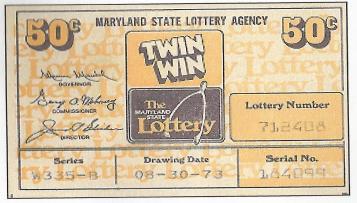 Passive Lottery Tickets #5 of 14 - Maryland by Steve Gilbert Maryland has issued over 12 different known Passive tickets with many