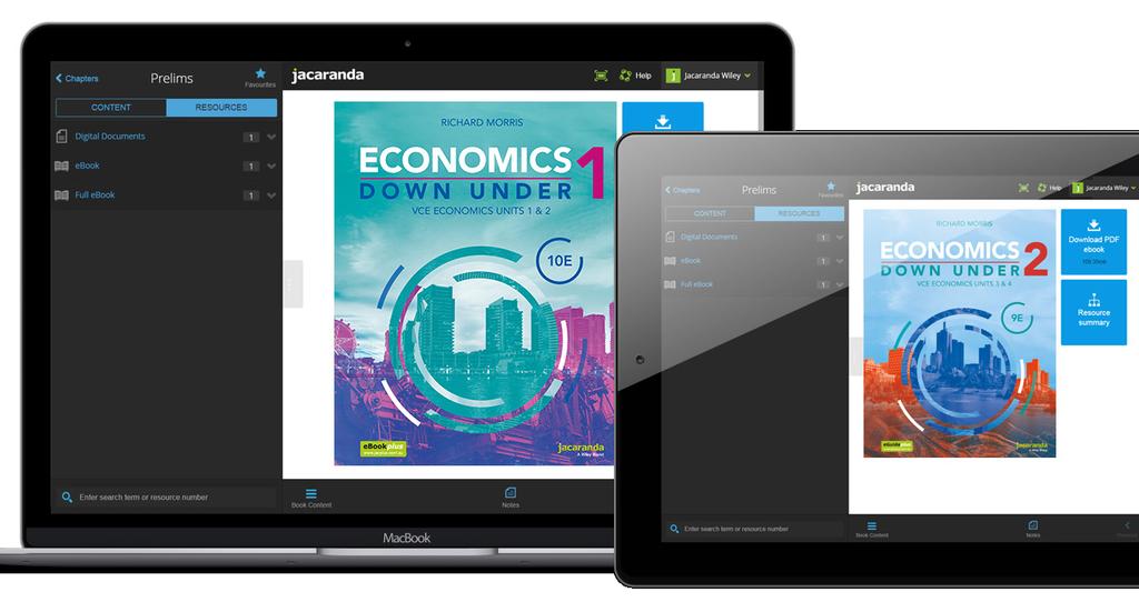 Availability The digital-only Economics Down Under VCE Units 1 4 series product suite includes: Economics Down Under 1 10E ebookplus Economics Down Under 2 9E ebookplus Economics Down Under 2 9E