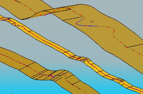 right and bottom left corners of Figure 9 provide better views of the two lateral buckles that form in this segment of the flowline.