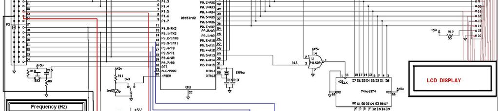 Houngninou 4 Figure 1: Detailed Circuit Diagram The idea in designing this device is to use the 8-bit flash microcontroller ATMEL AT89C51RD2 to compare the rising edge time of pulse A and pulse B.