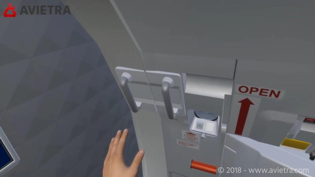 Door Training - Inadvertent slide deployment DEMO Limitation of VR door training: No physical forces Advantages of VR door training: Wider, richer range of scenarios can be simulated, with high