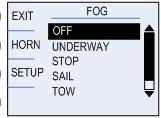 Automatic foghorn Chapter 2: Operation The SAILOR 6216 VHF DSC has an automatic fog horn application with several foghorn patterns.