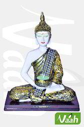 Resin Meditating Buddha White
