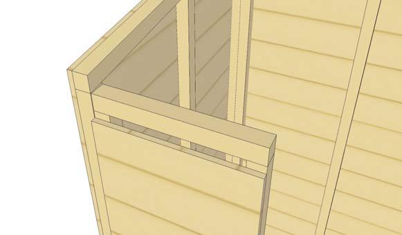 with siding at top of Front Narrow Wall Panel.