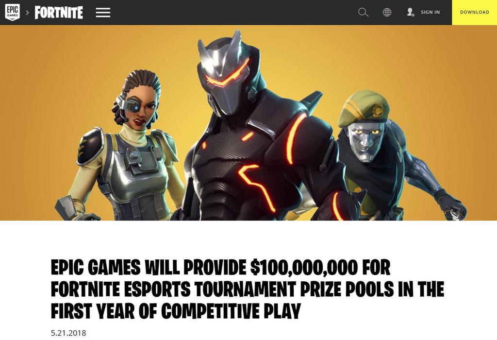 Fortnite Battle Royale Next - esports The global esports industry is $905m (2018/Newzoo) Top Fortnite player Bizzle - Earnings $322k (Oct