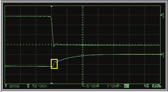 During turn-off, the initial fall in current is steep, similar to that of the power MOSFET.