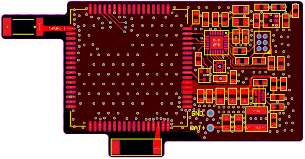 6 PCB The PCB has two layers and a size of 62x32mm, it was designed in Altium Designer 16. Manufacturing was made by JLCPCB.