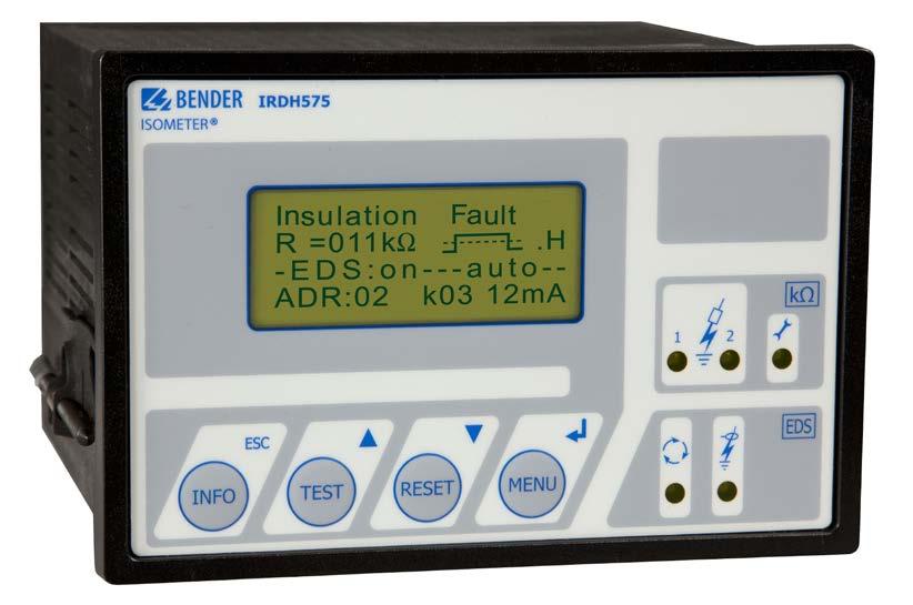 Insulation monitoring device for unearthed AC, DC and AC/DC systems (IT systems) with control