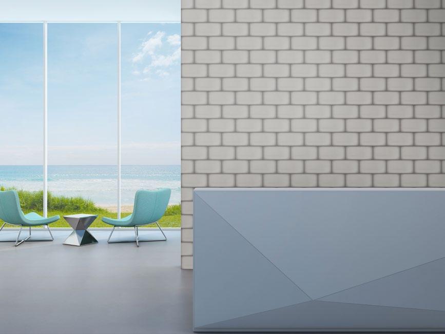 OMBRE Glazed Ceramic An avant-garde expression of a classic subway tile, Ombre is a glazed ceramic wall