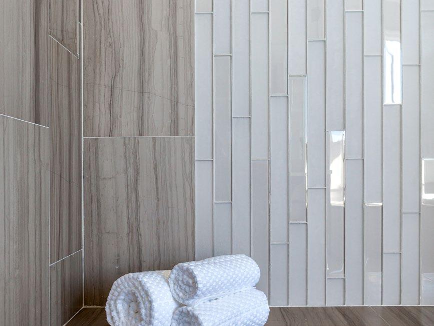 VOGUE Glass Tile The Vogue series takes tile to new heights with a combination of gloss and matte linear