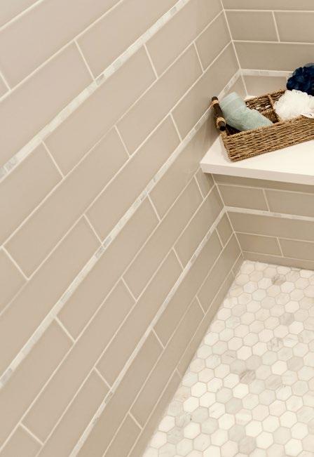 White Biscuit Gray VOGUE Glazed Ceramic The Vogue series takes tile to new heights with a combination of gloss and matte linear tiles in a variety of colors, finishes and mosaic patterns.