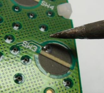 To do this you will want to place the tip of your soldering iron on the pad to heat the pad and touch the solder to the pad (try
