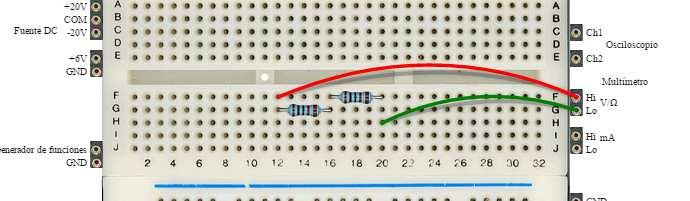 Figure 1. 2 resistors of 1kΩ in serial. Circuit and implementation 1k 10k 10k Figure 2.