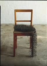 (center left) Chair II 1963 Nails on wood 34 1/4 x 18 1/2 x 17 3/4 inches (87 x 47 x