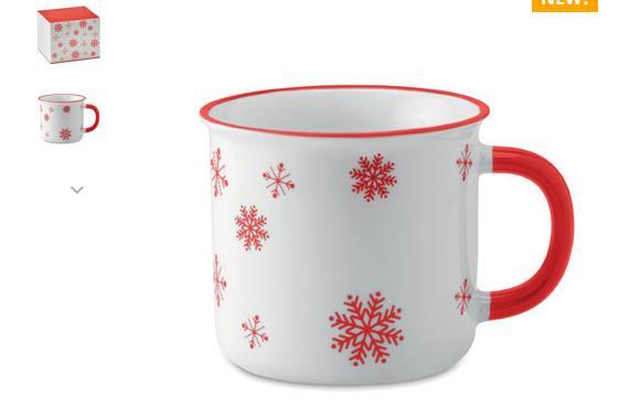 без ДДС Ceramic style 290 ml vintage mug with snowflake design.