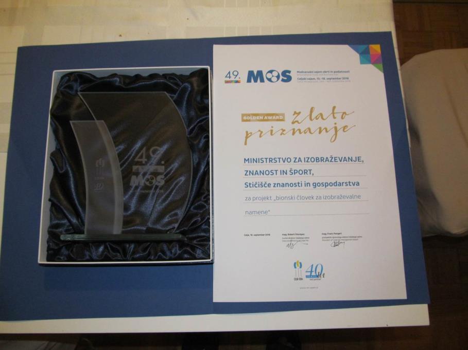 A gold award was presented by the expert committee to the MIZŠ and the