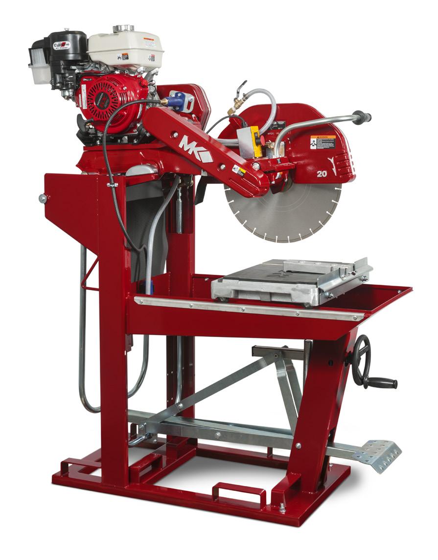 MK-5000 Gas Series Wet Cutting Block Saws *Engine Power Information listed on page 146. Blade not included.
