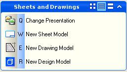 Sheets & Drawing Task The Sheets & Drawing task contains tools used to create sheet, drawing and design models and
