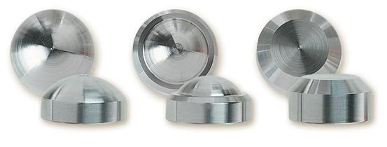 DOME CROWN CHAMFER STAINLESS END CAPS Decorative option for covering and finishing Quick-Connect Threaded fittings Sold 4 per package