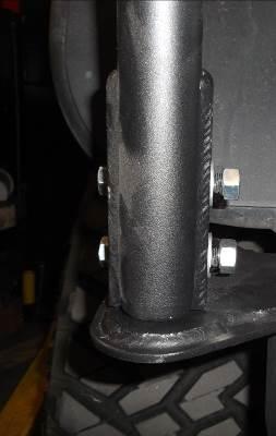 9. With all four top corners and slack brackets completely tight and secure, it is now time to tighten all the connections to the Air dam A-pillar mounts at the windshield hinge installed in step 1