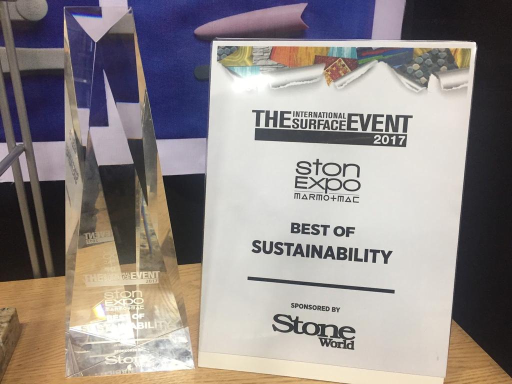 Thanks to all who helped us win the Best of Sustainability award at The International Surfaces Event (TISE) 2017.