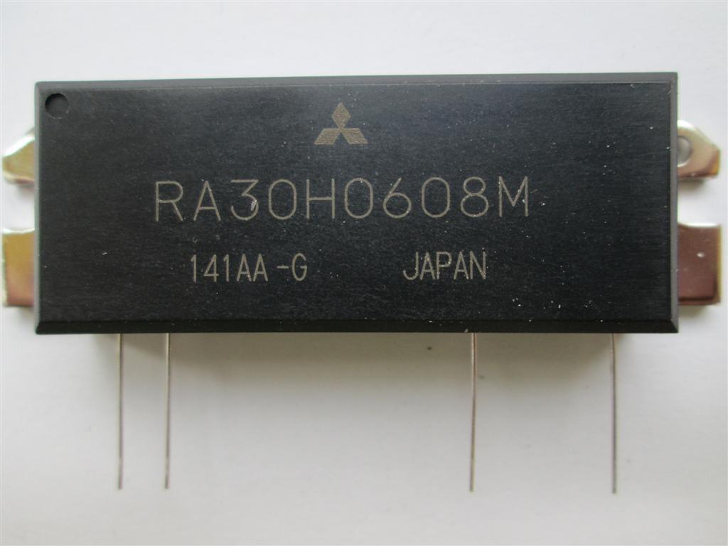 Module MITSUBISHI RA30H0608M need to be drive only 50mW of power than increase it to 30 watts. You can get more power - 45W, but it can be quickly damage. It is recommended to set a maximum 30 watts.