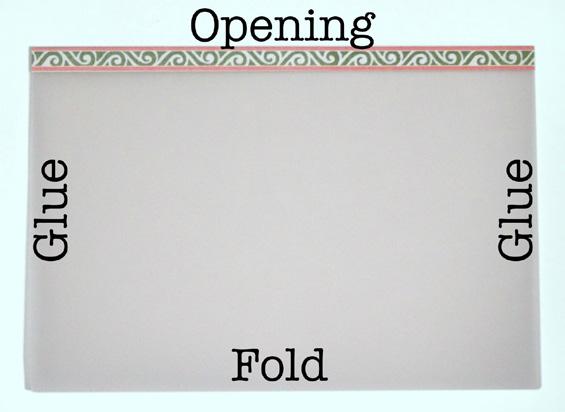 Trim a vellum page to 6 x 8 ¼ (trimming off the holes side) and fold upward