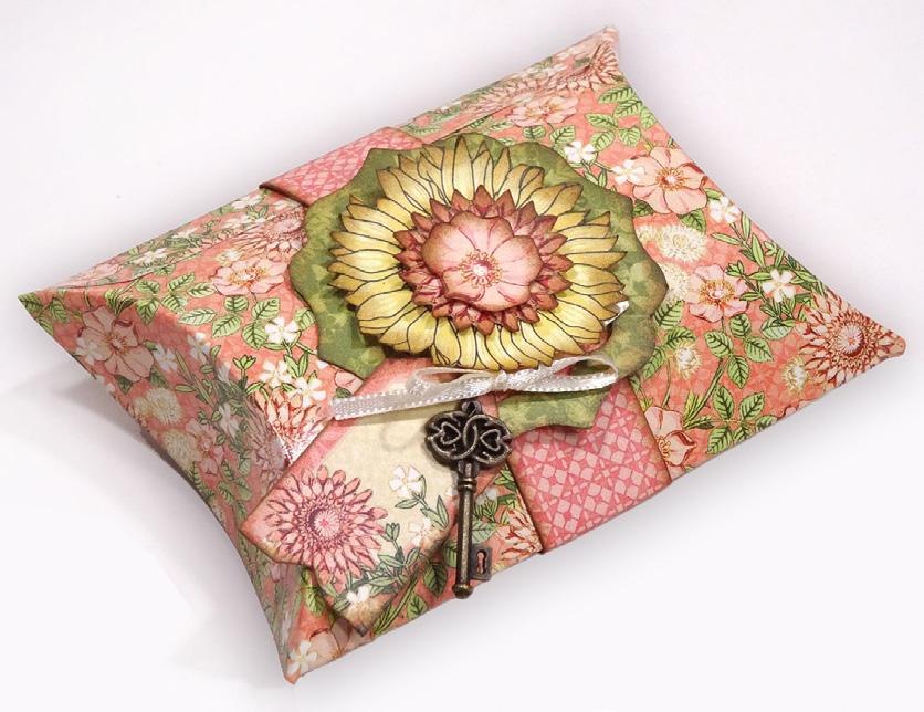 Garden Goddess Pillow Box Treat Holder Designed by ~ Annette Green Graphic 45 Supplies: 1 each Garden Goddess 8 x 8 Paper Pad 1 each