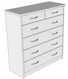 Attach the Drawer Handles to the Drawer Front using the screws provided. Fit the drawer into the cabinet.