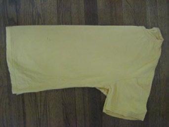 Lay Out and Cutting if using a T-shirt: Lay out your t-shirt and then fold it in half.