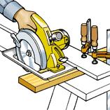 The Main Frame Begin by using a circular saw and edge guide to rip the frame parts to width. Be sure that the edge guide runs against the straightest edge of each piece.